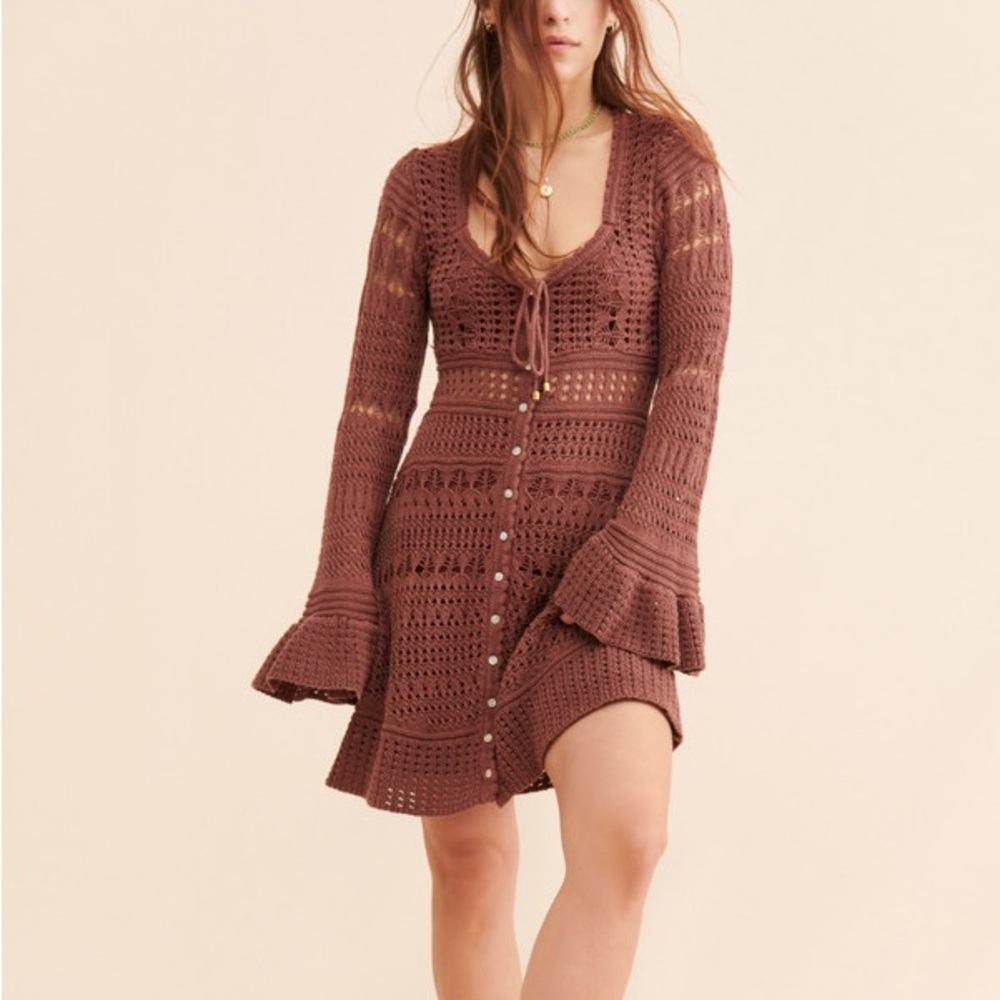 Free People Crochet Mini Dress